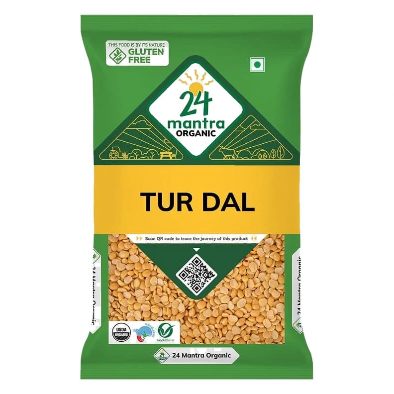 24 Mantra Organic Tur / Arhar Dal pack, front view