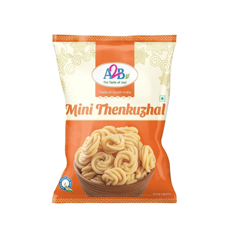 A2B Mini Thenkuzhal Murukku pack, front view