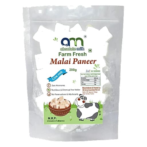 Absolute Milk Cow Milk Malai Paneer pack, front view
