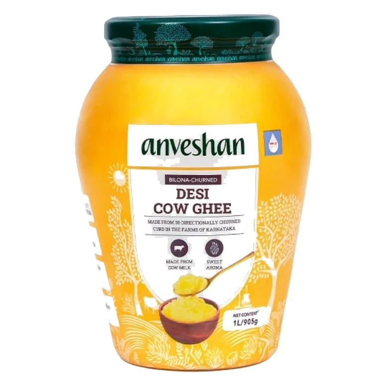 Anveshan Desi Cow A2 Ghee (Bilona Churned) pack, front view