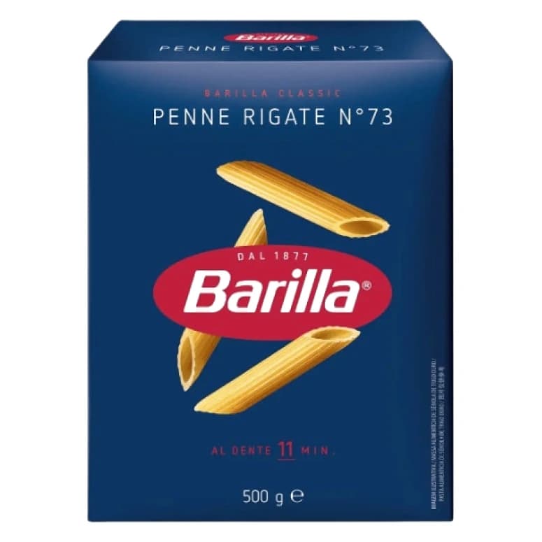 Barilla Penne Rigate durum wheat pasta ingredients and nutrition label