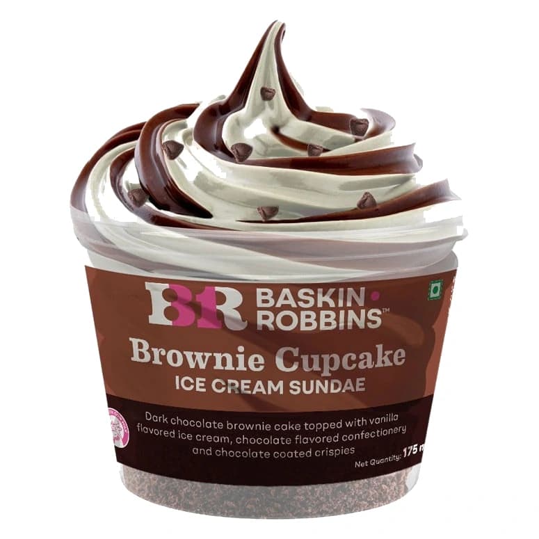 Baskin Robbins Brownie Cupcake Ice Cream Cup Sundae pack