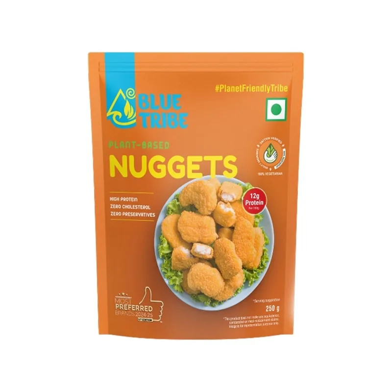 Blue Tribe Foods Plant Based Nuggets pack, front view