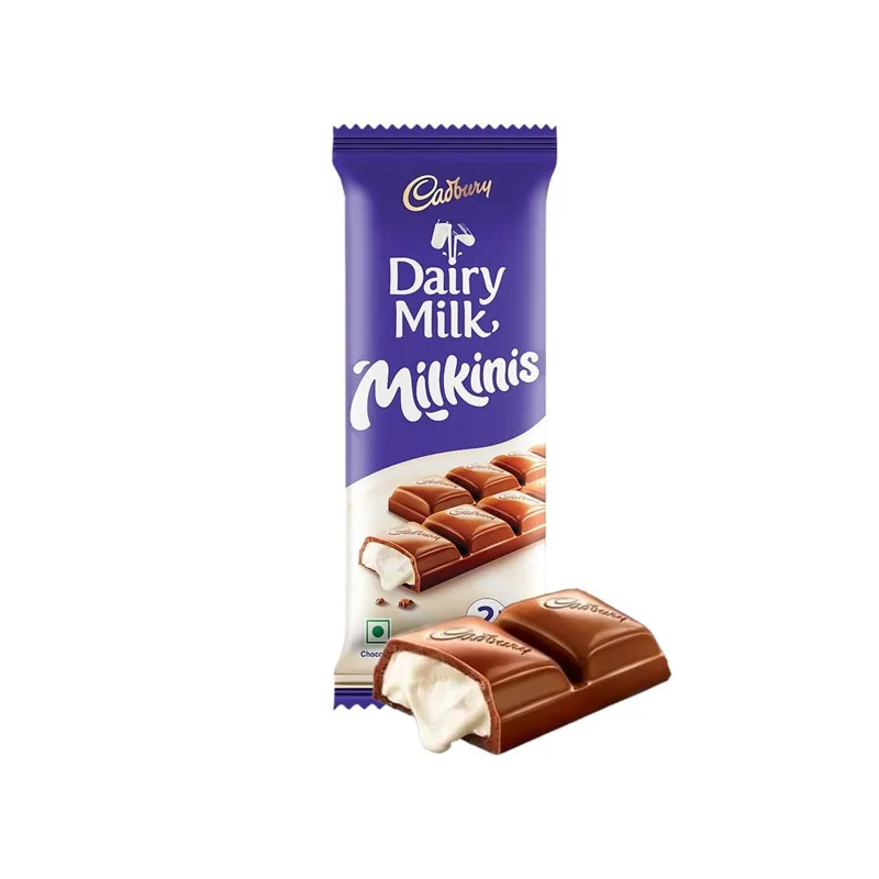 Cadbury Dairy Milk Milkinis filled chocolate pack, front view