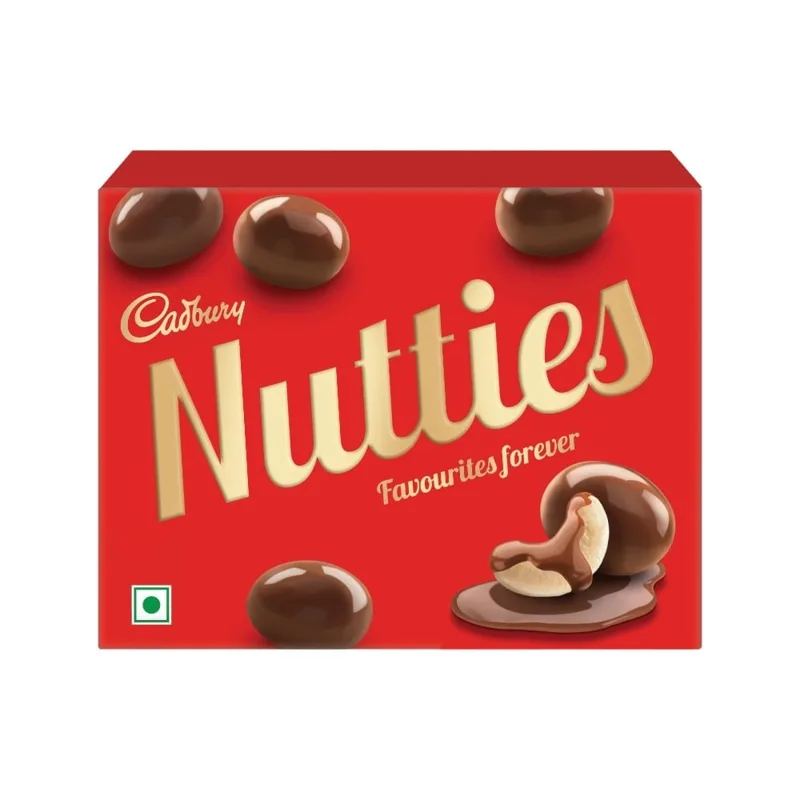 Cadbury Nutties milk chocolate pack, front view