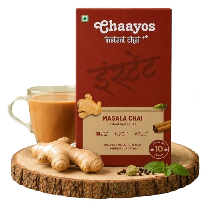 Chaayos Masala Instant Tea Premix Regular Sugar pack, front view