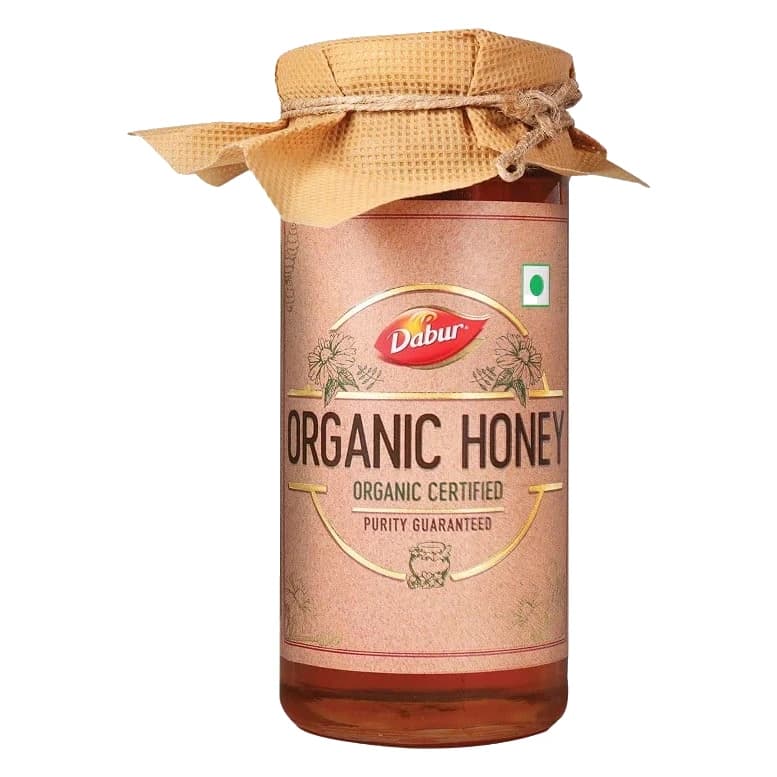Dabur Raw Organic Honey 300 g jar, nutrition panel