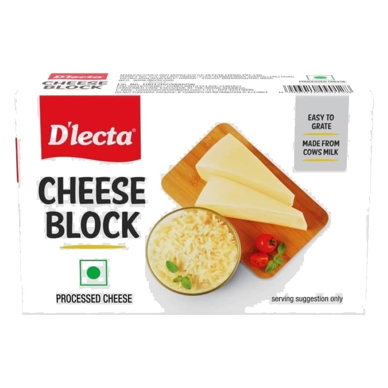 D'lecta Processed Cheese Block pack, front view