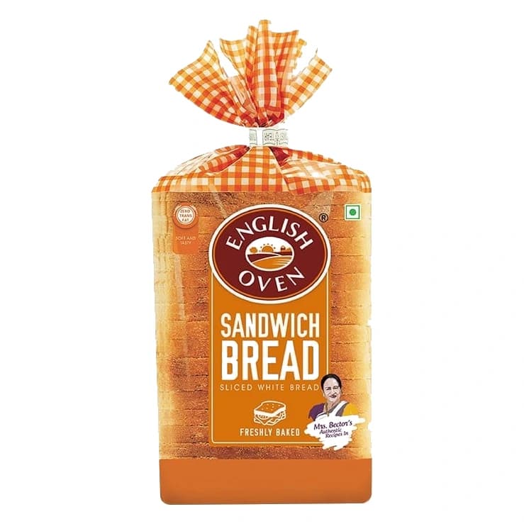 English Oven Sandwich White Bread pack, front view