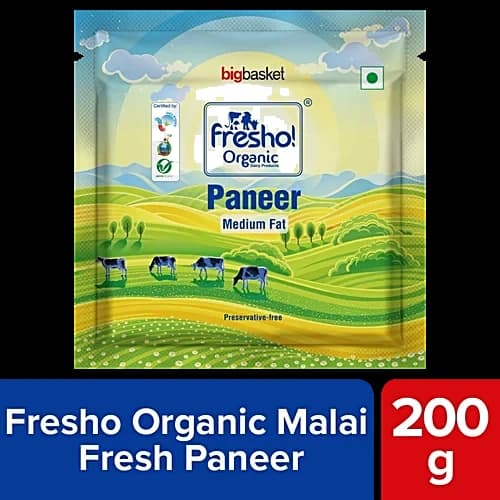 fresho! Organic Malai Fresh Paneer pack, front view
