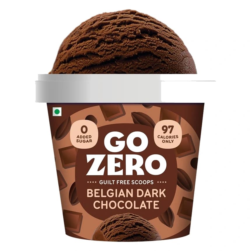 Go Zero Belgian Dark Chocolate Guilt Free Ice Cream Cup pack