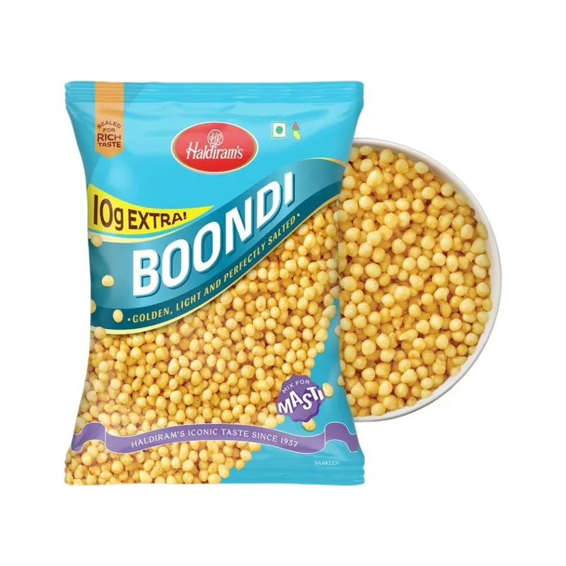 Haldiram's Boondi namkeen pack, front view