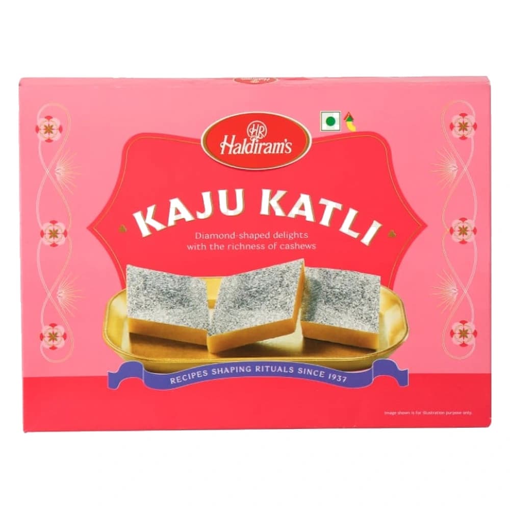 Haldiram's Kaju Katli pack, front view