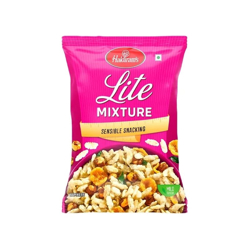 Haldiram's Lite Mixture namkeen pack, front view