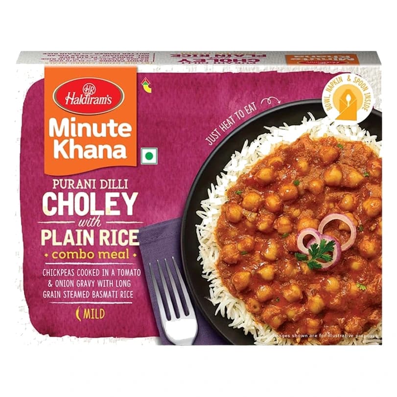Haldiram's Minute Khana Choley with Plain Rice pack