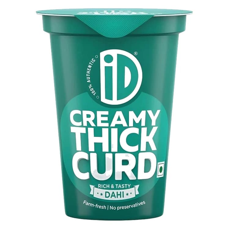 iD Fresh Creamy Thick Cup Curd pack, front view