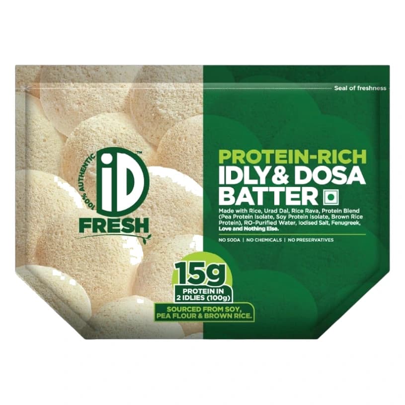 iD Fresh Protein-Rich Idli Dosa Batter pack, front view