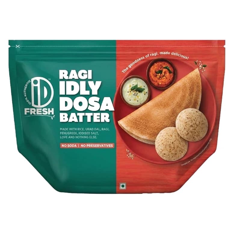 iD Fresh Ragi Millet Idly & Dosa Batter pack, front view