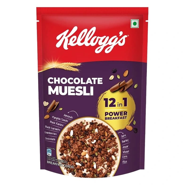 Kellogg's Chocolate Muesli nutrition and ingredients label