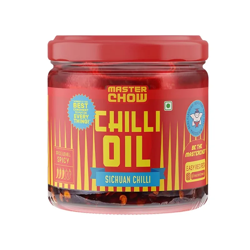 MasterChow Sichuan Chilli Oil jar, front view