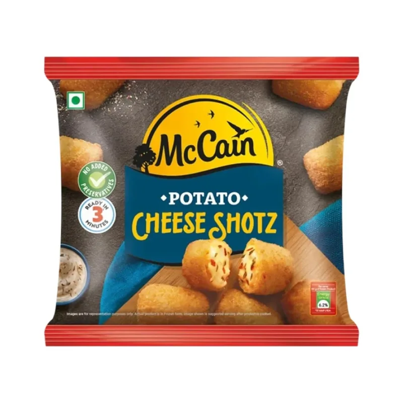 McCain Potato Cheese Nuggets Shotz pack, front view