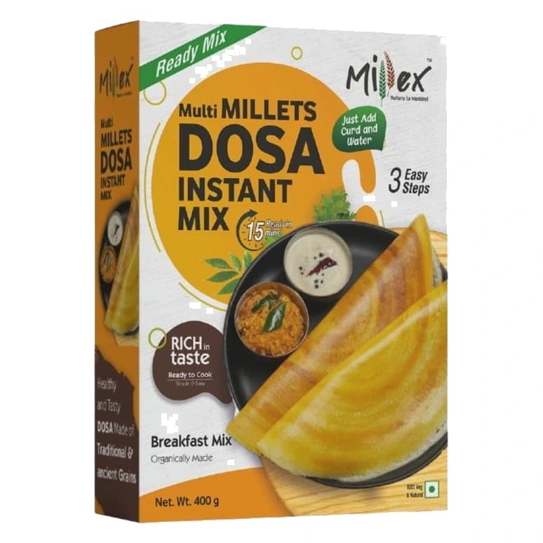 Millex Multi Millet Instant Dosa Mix pack, front view