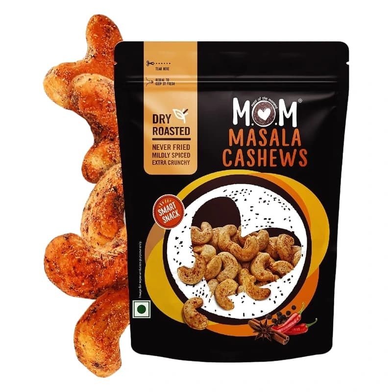 MOM Dry Roasted Masala Kaju pack, front view