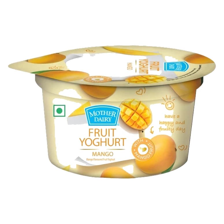 Mother Dairy Mango Flavoured Yogurt pack, front view