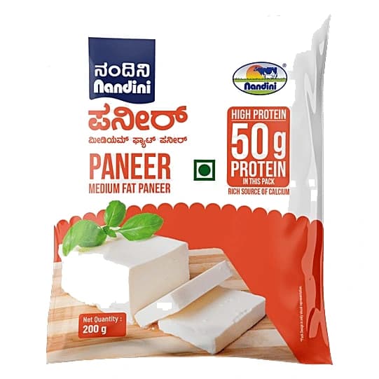 Nandini Medium Fat Paneer pack, front view