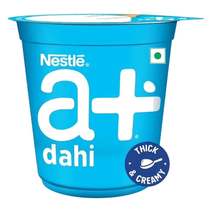 Nestle a+ Dahi Thick & Creamy Cup Curd pack, front view