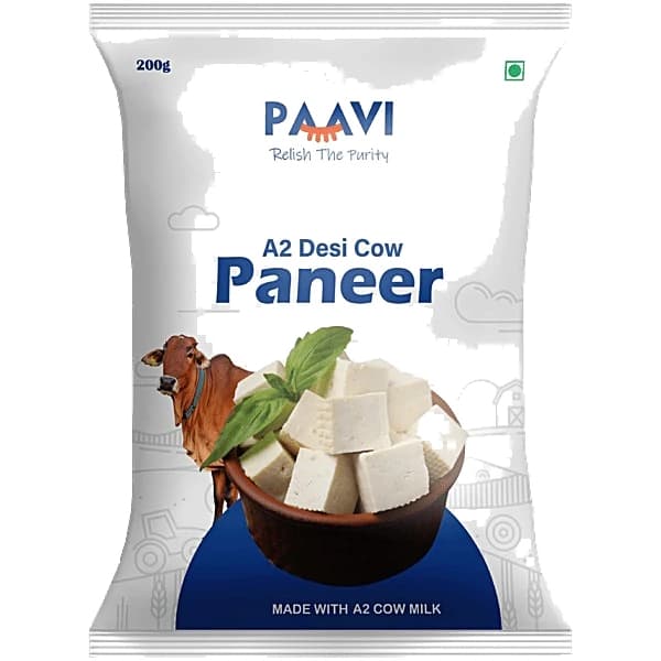 Paavi A2 Desi Cow Paneer pack, front view