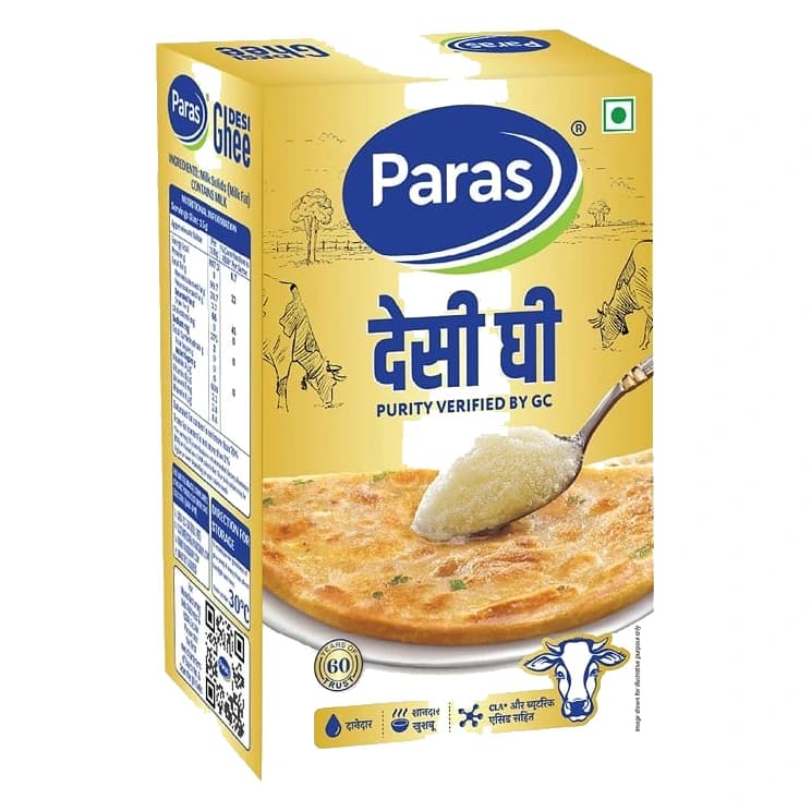 Paras Desi Ghee carton, front view