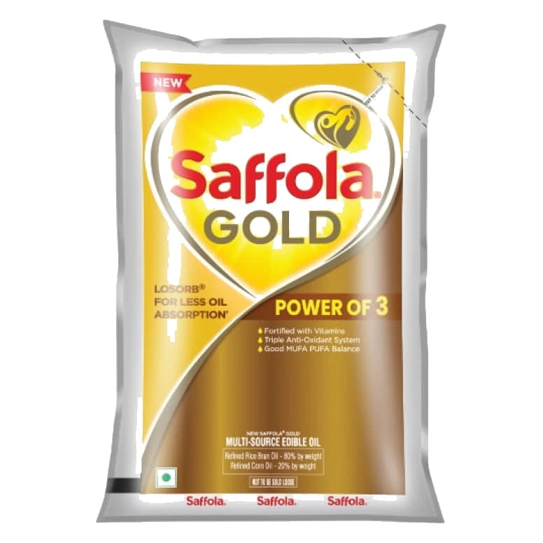 Saffola Gold Corn & Rice Bran Blended Cooking Oil pack