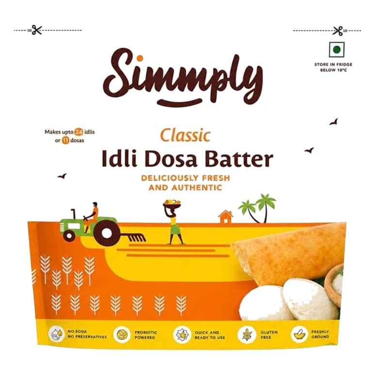 Simmply Classic Idli & Dosa Batter pack, front view