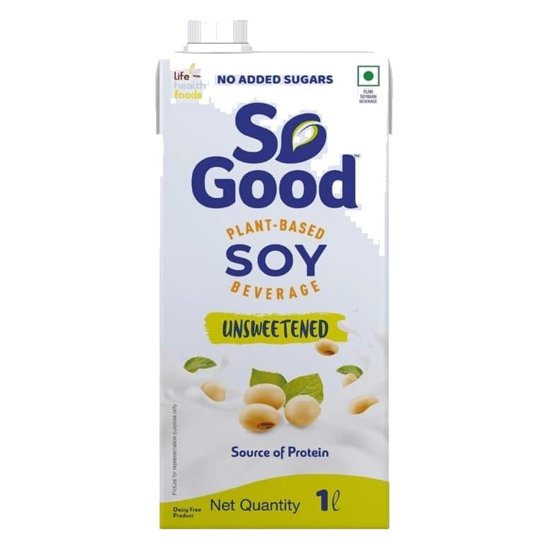 So Good Natural Unsweetened Soy Beverage carton
