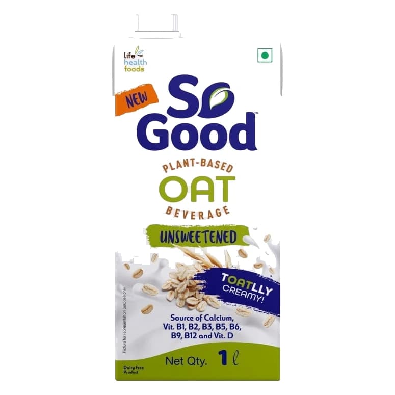 So Good Unsweetened Oat Beverage carton