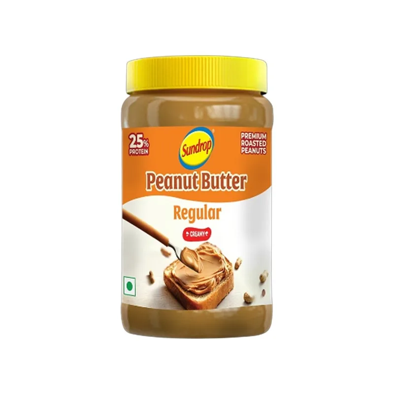 Sundrop Creamy Peanut Butter jar, front view