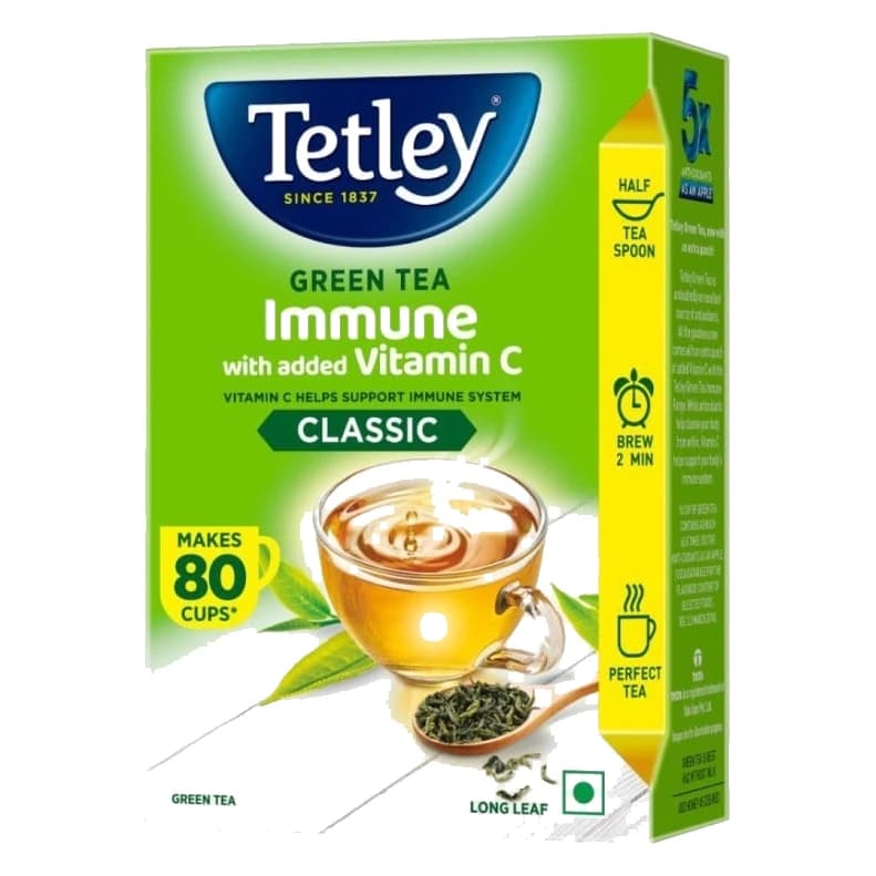 Tetley Immune Green Tea box