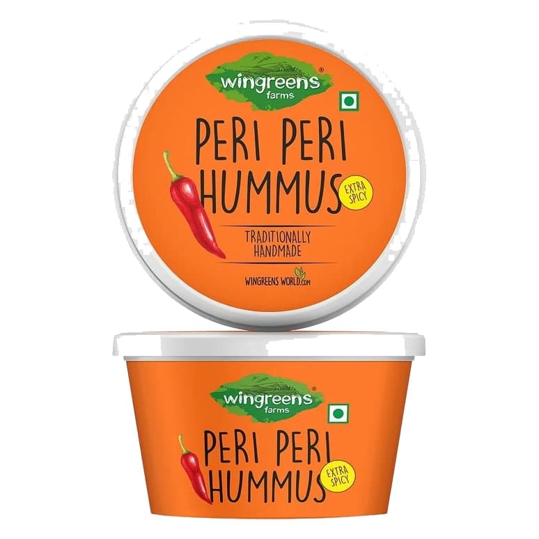 Wingreens Farms Peri Peri Hummus Dip pack, front view