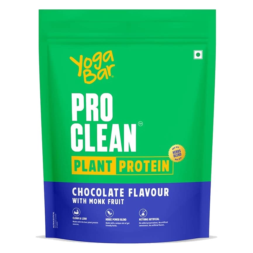 Yoga Bar ProClean Plant Protein chocolate pouch, front view
