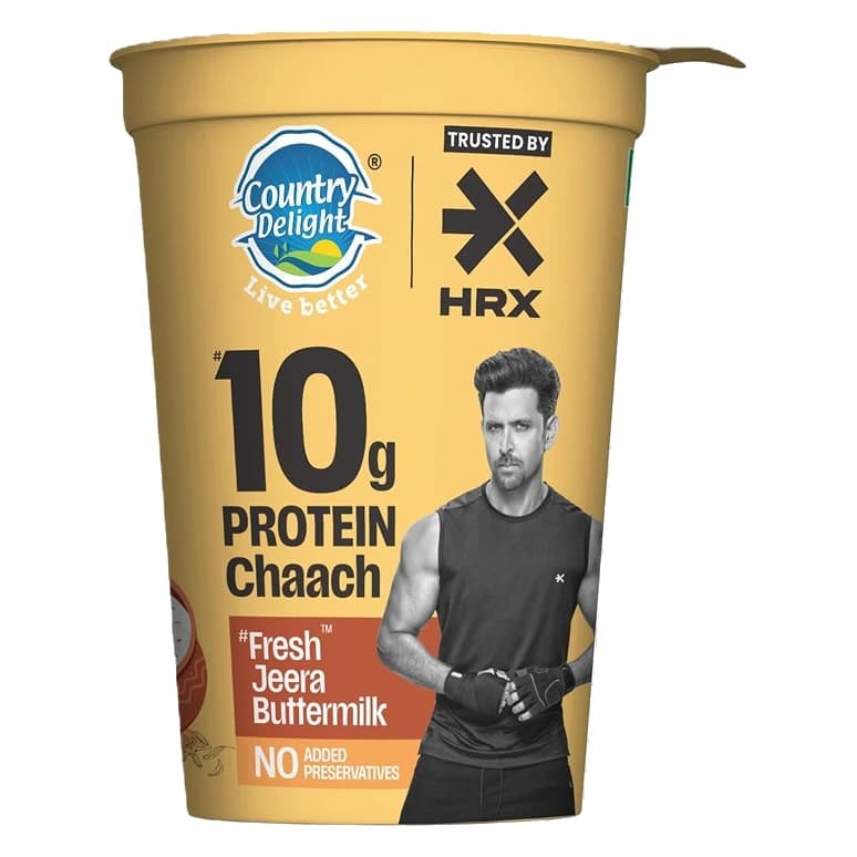 Country Delight 10 g Protein Taaza Jeera Buttermilk pack, front view
