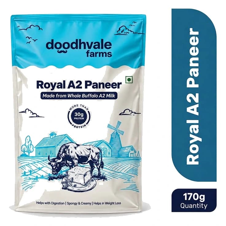 Doodhvale Farms Royal A2 Paneer pack, front view