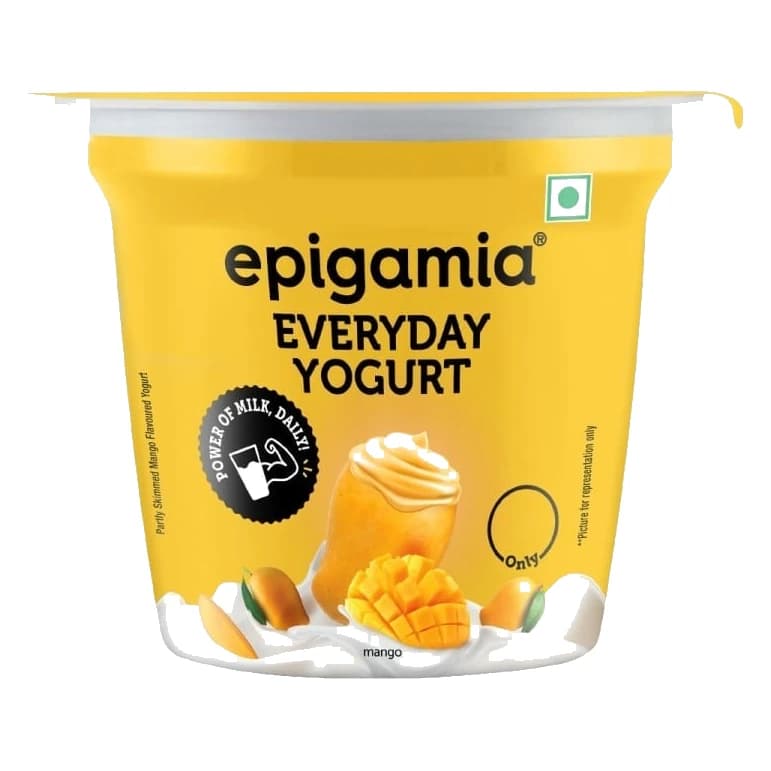Epigamia Everyday Mango Flavoured Yogurt pack, front view