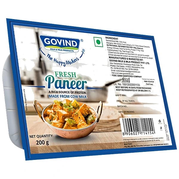 Govind Fresh Paneer pack, front view