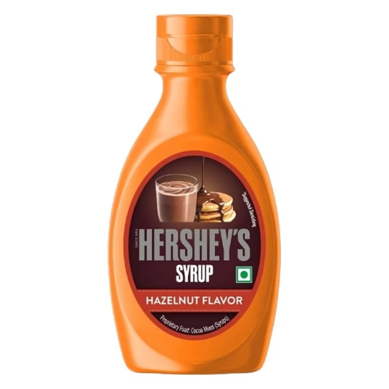 Hershey's Hazelnut Syrup pack, front view