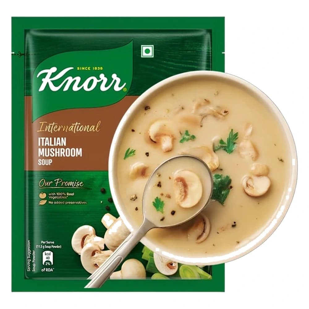 Knorr International Italian Mushroom Soup sachet, front view