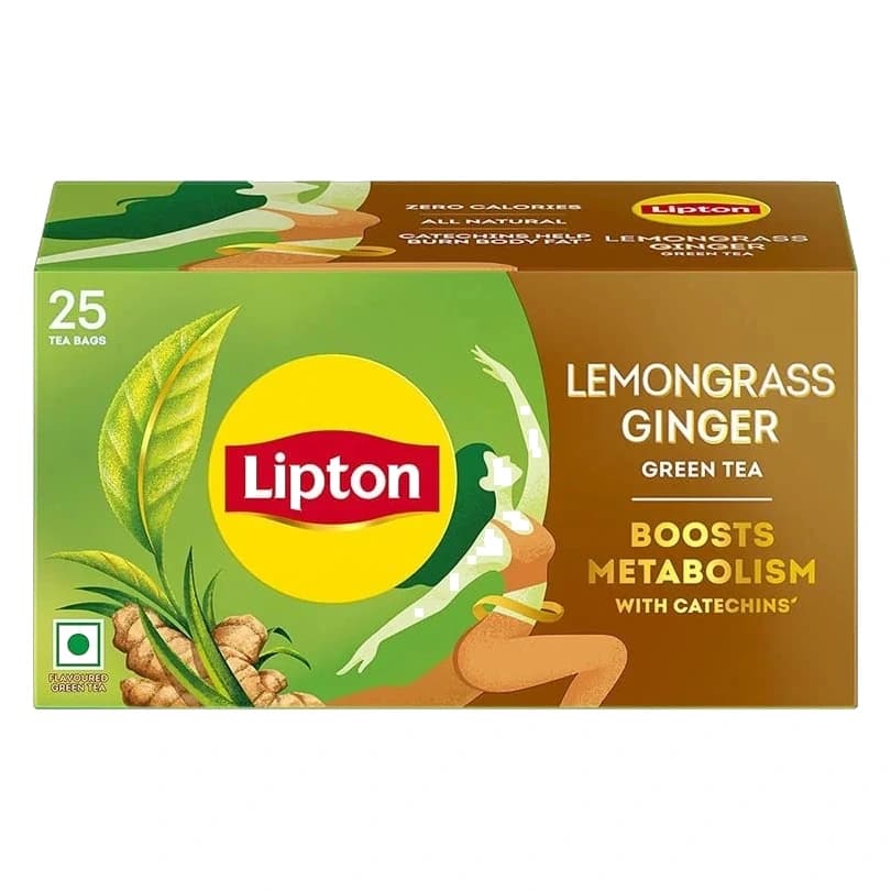 Lipton Lemongrass Ginger Green Tea Bags box