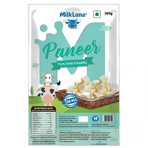 MilkLane Paneer pack, front view