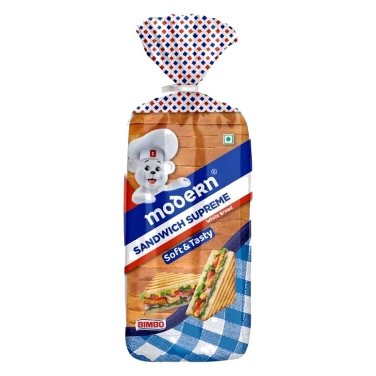 Modern Sandwich Supreme White Bread pack, front view