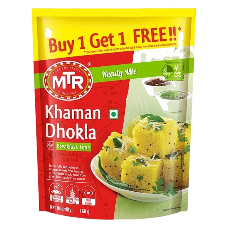 MTR Khaman Dhokla Instant Mix pack, front view